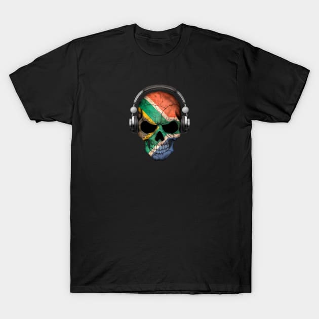 Dark Skull Deejay with South African Flag T-Shirt by jeffbartels